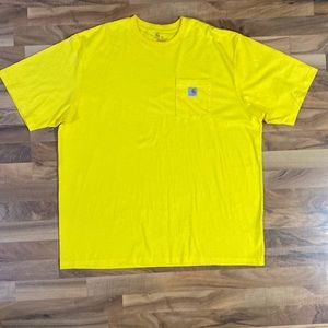 Carhartt Men's Yellow Cotton Pocket Short Sleeve T-Shirt Size 2XL Regular